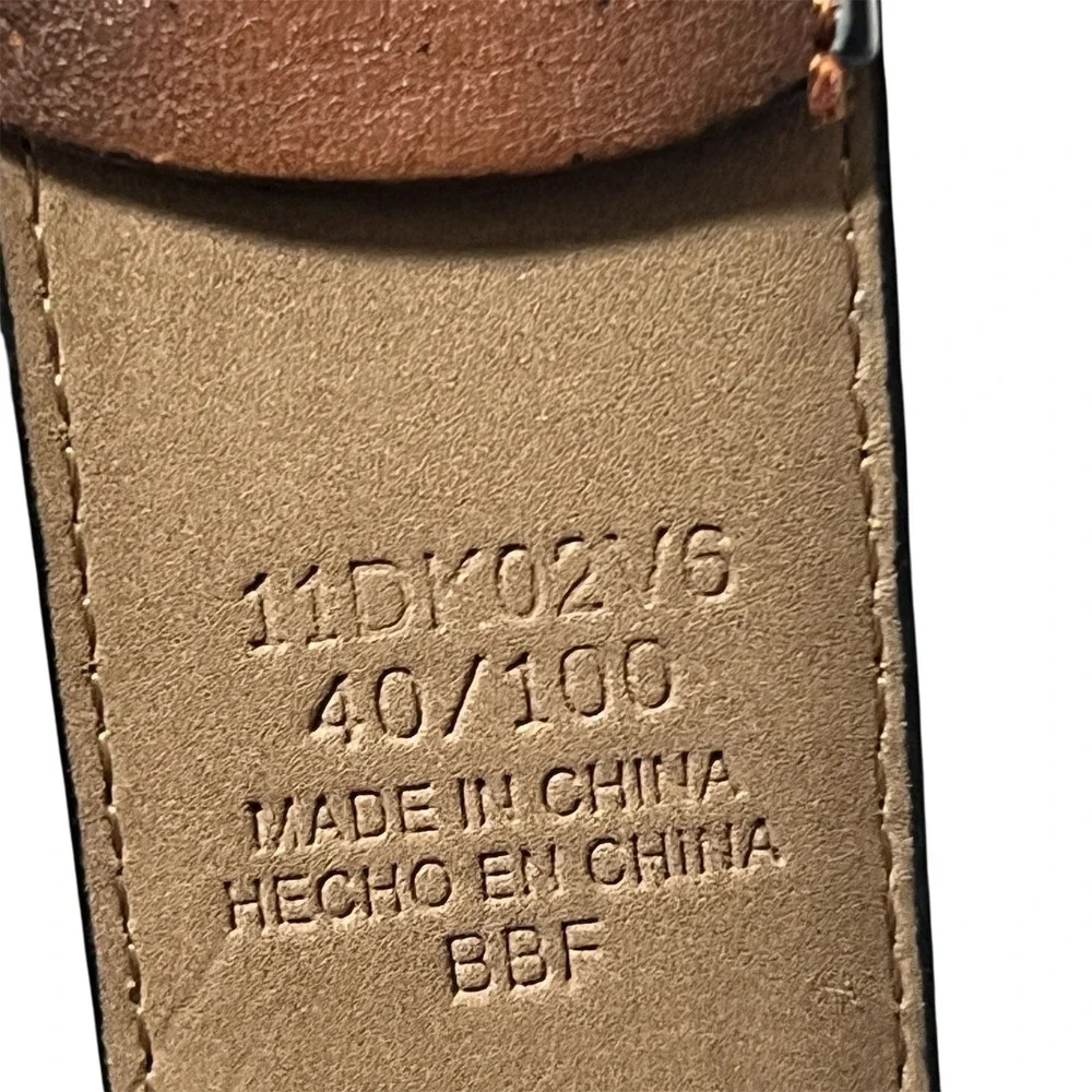 Dockers Men's Brown Genuine Leather Belt‎ Silver Buckle Classic Style Size 40